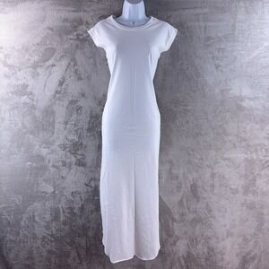 Frank & Eileen Harper Dress Womens Small White Perfect Tee Maxi Long